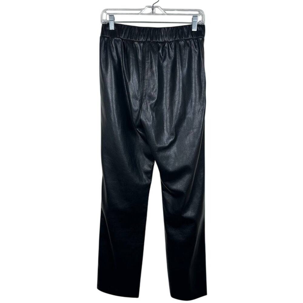 Anine Bing Colton Faux Leather Track Pants in Black Size Small EUC - Picture 3 of 7